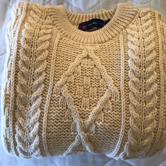 IRISH FISHERMAN KNIT WOOL PULLOVER SWEATER, NEW, S - Picture 10 of 13